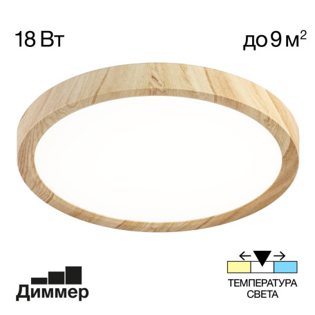 Потолочный светодиодный светильник Citilux Бейсик CL738182V, IP40, LED 18W 3000-4000-5000K 2200lm