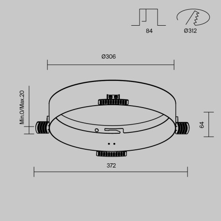 Схема с размерами Maytoni DLA032-TRS36-W