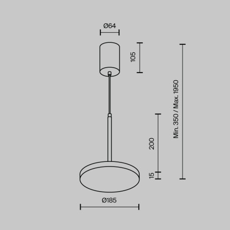 Схема с размерами Maytoni P076PL-L12W4K-BS