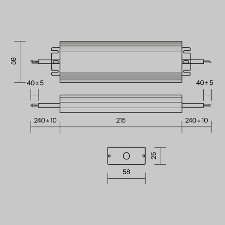 Схема с размерами Maytoni PSL008-100W-48V-IP67