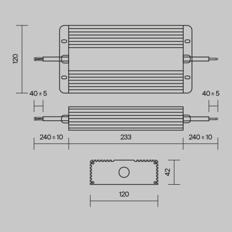 Схема с размерами Maytoni PSL008-400W-48V-IP67