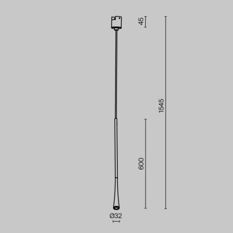 Схема с размерами Maytoni TR168-1-7W3K-M-BS