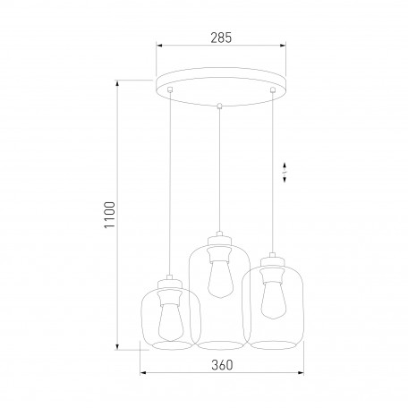 Схема с размерами TK Lighting 3325 Marco Green