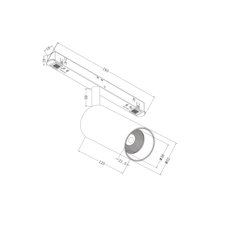 Схема с размерами Maytoni TR032-2-12W4K-S-B