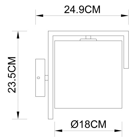 Схема с размерами Arte Lamp A5031AP-1PB