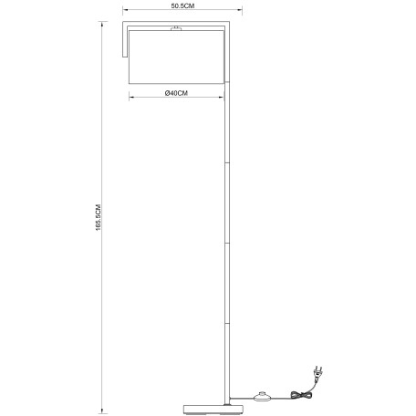 Схема с размерами Arte Lamp A5031PN-1PB