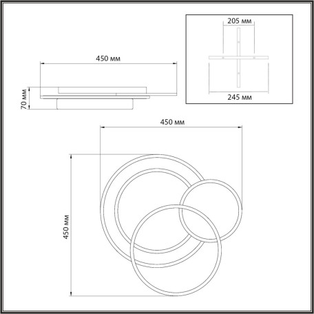 Схема с размерами Sonex 7735/80L