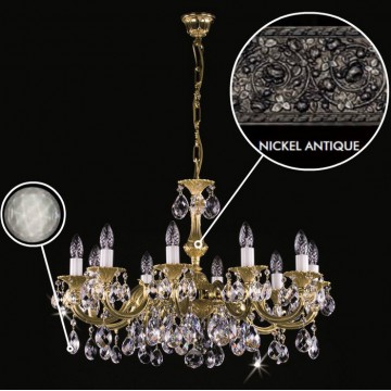 Подвесная люстра Artglass ALICE X. NICKEL ANTIQUE CE - 8006, 10xE14x40W