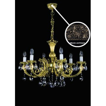 Подвесная люстра Artglass ANASTASIA VI. BRASS ANTIQUE CE, 6xE14x40W