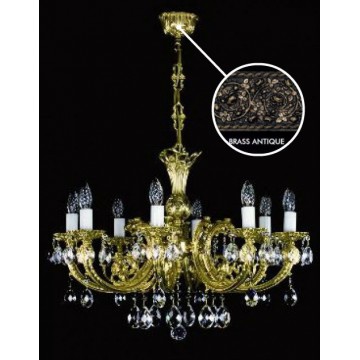 Подвесная люстра Artglass ANASTASIA VIII. BRASS ANTIQUE CE, 8xE14x40W