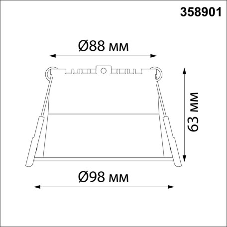 Схема с размерами Novotech 358901