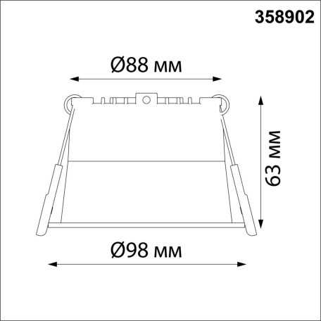 Схема с размерами Novotech 358902