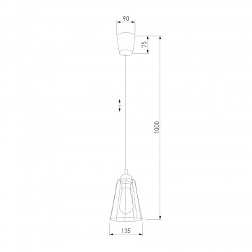 Схема с размерами TK Lighting 1641 Galaxy 1