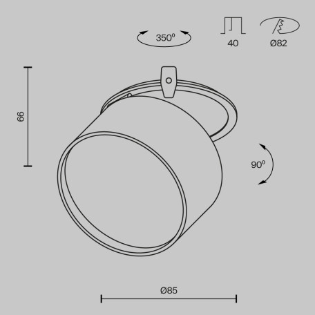 Схема с размерами Maytoni DL024-12W3K-BMG