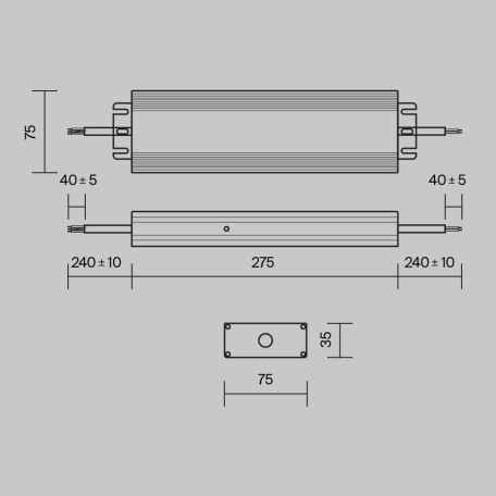 Схема с размерами Maytoni PSL008-250W-48V-IP67