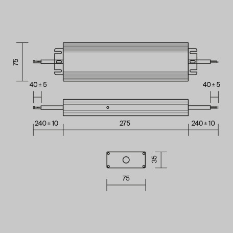 Схема с размерами Maytoni PSL008-300W-48V-IP67