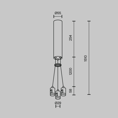 Схема с размерами Maytoni TRA154SW-BB-R-BS