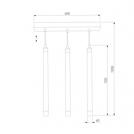 Схема с размерами Eurosvet 50133/3 LED бронза