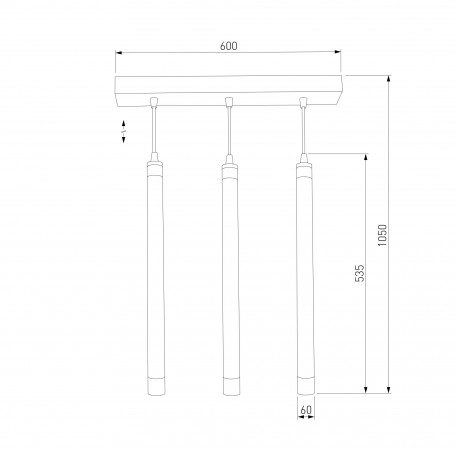 Схема с размерами Eurosvet 50133/3 LED бронза