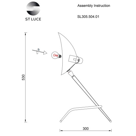 Схема с размерами ST Luce SL305.504.01