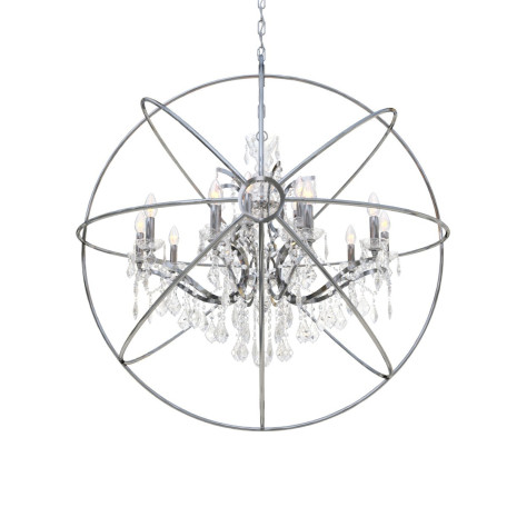 Подвесная люстра Loft It Foucaults Orb Crystal LOFT1896/15, 15xE14x40W, хром, прозрачный, металл с хрусталем, металл, хрусталь - миниатюра 5