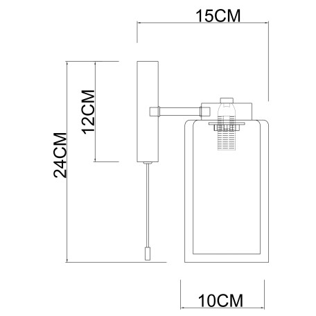 Схема с размерами Arte Lamp A7027AP-1BK