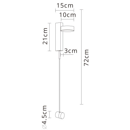 Схема с размерами Arte Lamp A2142AP-10BK