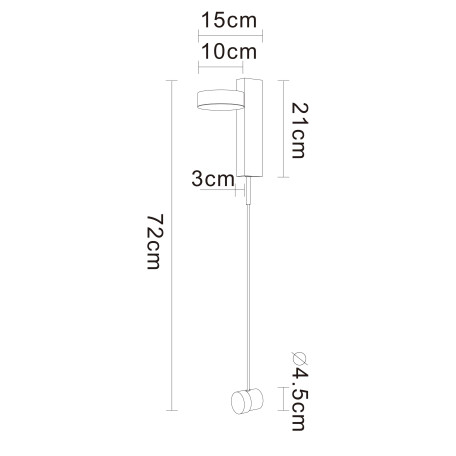 Схема с размерами Arte Lamp A2142AP-10PB