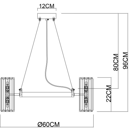 Схема с размерами Arte Lamp A1049SP-12GO