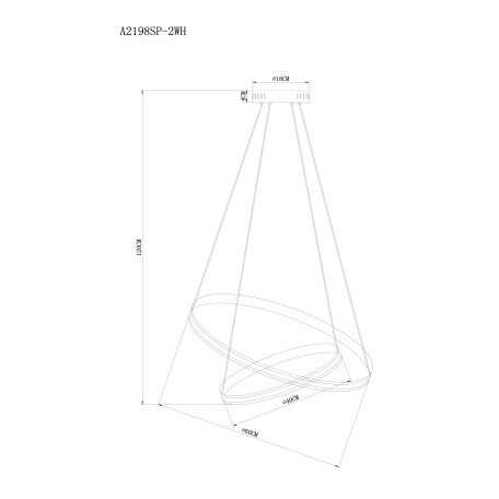 Схема с размерами Arte Lamp A2198SP-2WH