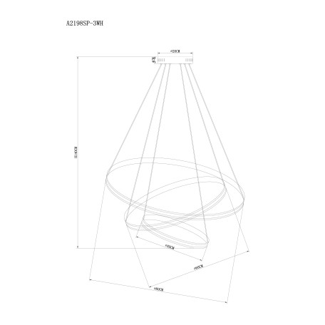 Схема с размерами Arte Lamp A2198SP-3WH