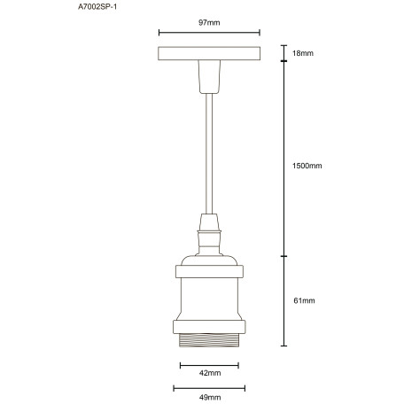 Схема с размерами Arte Lamp A7002SP-1PB