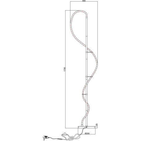 Схема с размерами Arte Lamp A2850PN-35BK