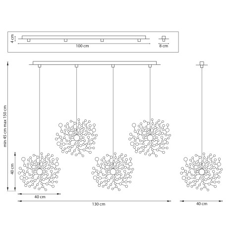 Схема с размерами Lightstar L4PL721134