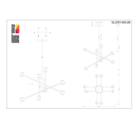 Схема с размерами ST Luce SL1597.403.08