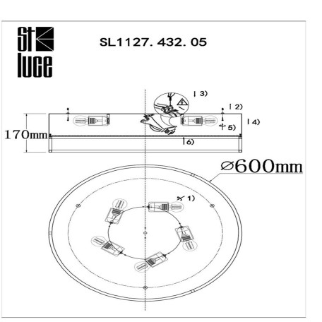 Схема с размерами ST Luce SL1127.432.05