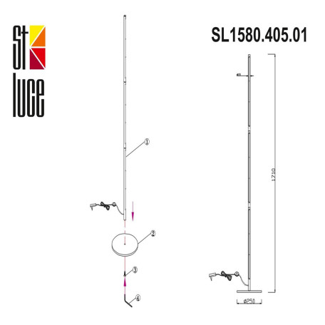 Схема с размерами ST Luce SL1580.405.01