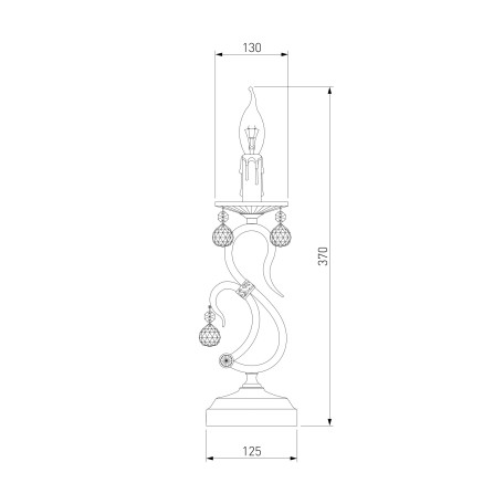 Схема с размерами Eurosvet 12505/1T античная бронза Strotskis