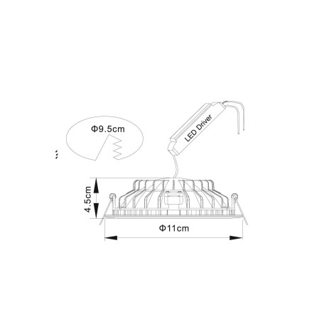 Схема с размерами Arte Lamp A7008PL-1WH