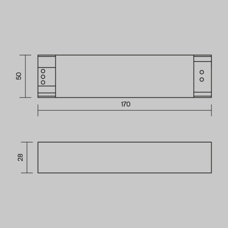 Схема с размерами Maytoni PSL005-100W-48V-IP20