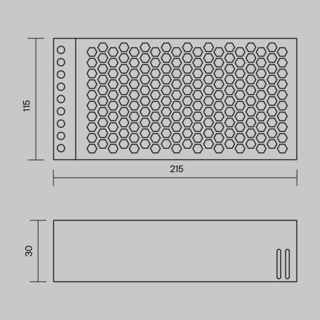 Схема с размерами Maytoni PSL006-360W-48V-IP20