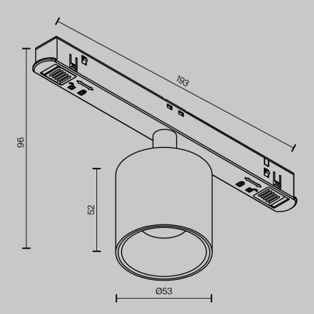 Схема с размерами Maytoni TR132-4-7W-DS-W