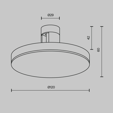 Схема с размерами Maytoni TR152-1-7W3K-BS