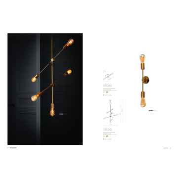 Бра Nowodvorski Sticks 9077, 2xE27x60W - миниатюра 2