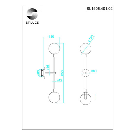 Схема с размерами ST Luce SL1506.401.02