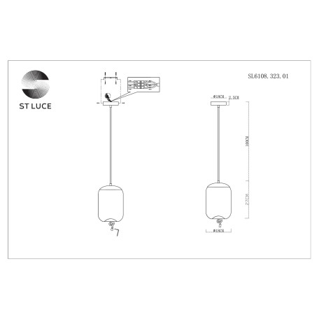 Схема с размерами ST Luce SL6108.323.01