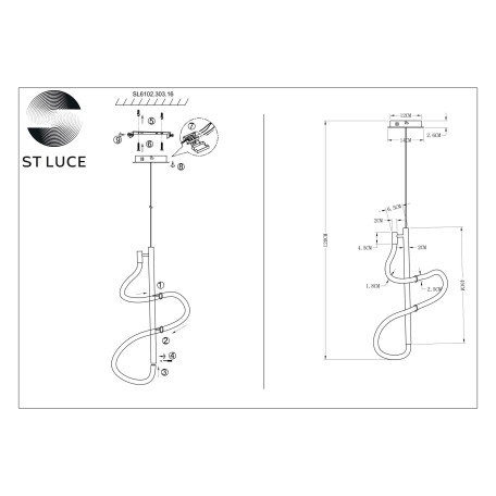 Схема с размерами ST Luce SL6102.303.16