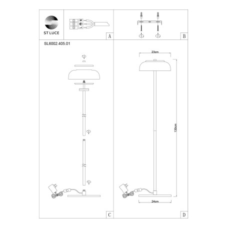 Схема с размерами ST Luce SL6002.405.01