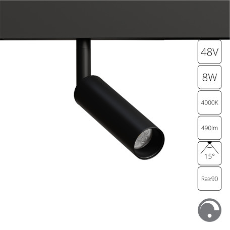 Светодиодный светильник для трековой системы Arte Lamp Linea A4680PL-1BK, LED 8W 4000K 490lm CRI≥90