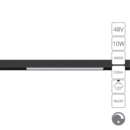 Светодиодный светильник для трековой системы Arte Lamp Linea A4682PL-1BK, LED 10W 4000K 550lm CRI≥90